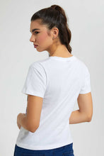 تنزيل الصورة على معرض الصور، Redtag-White-Minnie-Print-T-Shirt-Character-Women's-