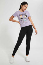 تنزيل الصورة على معرض الصور، Redtag-Lilac-Flintstone-Print-T-Shirt-Character-T-Shirts-Women's-