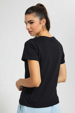 تنزيل الصورة على معرض الصور، Redtag-Black-Tweety-Print-T-Shirt-Character-Women's-