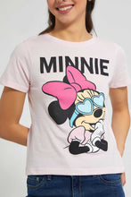 تنزيل الصورة على معرض الصور، Redtag-Pink-Minnie-Mouse-Print-T-Shirt-Character-Women's-