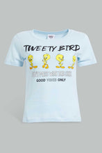 تنزيل الصورة على معرض الصور، Redtag-Blue-Tweety-Print-T-Shirt-Character-Women's-