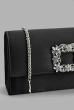 Load image into Gallery viewer, Redtag-Black-Satin-Pendant-Embellished-Clutch-Clutches-Women-