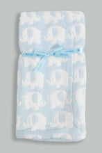 تنزيل الصورة على معرض الصور، Redtag-Blue-Elephant-Sherpa-Blanket-Baby-Blankets-Baby-0 to 12 Months
