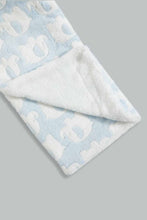 تنزيل الصورة على معرض الصور، Redtag-Blue-Elephant-Sherpa-Blanket-Baby-Blankets-Baby-0 to 12 Months