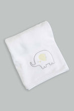 تنزيل الصورة على معرض الصور، Redtag-White-And-Yellow-Elephant-Fluffy-Blanket-Baby-Blankets-Baby-0 to 12 Months