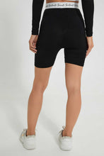 Load image into Gallery viewer, Redtag-Black-Short-With-Printed-Waistband-Loungewear-Women's-