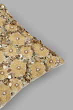 Load image into Gallery viewer, Redtag-Beige/Gold-Beaded-Premium-Cushion-0,-Colour:Beige,-Filter:Home-Bedroom,-HMW-BED-Cushions,-New-In,-New-In-HMW-BED,-Non-Sale,-S22B,-Section:Homewares-Home-Bedroom-