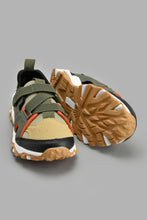 Load image into Gallery viewer, Redtag-Olive-Colour-Block-Fisherman-Sneaker-Fisherman-Senior-Boys-5 to 14 Years