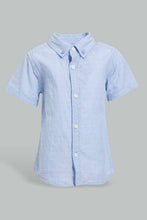 Load image into Gallery viewer, Redtag-Blue-Short-Sleeve-Dobby-Nep-Shirt-Casual-Shirts-Infant-Boys-3 to 24 Months