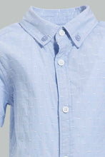 Load image into Gallery viewer, Redtag-Blue-Short-Sleeve-Dobby-Nep-Shirt-Casual-Shirts-Infant-Boys-3 to 24 Months
