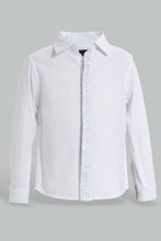 Load image into Gallery viewer, Redtag-White-Long-Sleeve-Shirt-With-Floral-Print-On-Placket-Casual-Shirts-Infant-Boys-3 to 24 Months