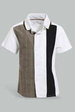 Load image into Gallery viewer, Redtag-Brown-And-White-Cut-And-Sew-Shirt-And-Short-Set-Sets-Infant-Boys-3 to 24 Months