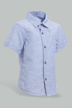 Load image into Gallery viewer, Redtag-Blue-Short-Shirt-And-Navy-Bottom-With-Suspender-Set-Sets-Infant-Boys-3 to 24 Months