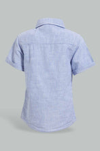 Load image into Gallery viewer, Redtag-Blue-Short-Shirt-And-Navy-Bottom-With-Suspender-Set-Sets-Infant-Boys-3 to 24 Months