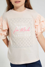 تنزيل الصورة على معرض الصور، Redtag-Pink-Casual-Jersey-Tops-With-Studs-&--Placement-Print-Embellished-Girls-2 to 8 Years