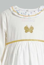 Load image into Gallery viewer, Redtag-White-And-Lilac-Frill-Romper-Rompers-Baby-0 to 12 Months