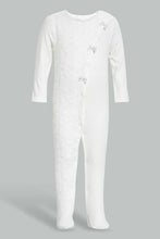 Load image into Gallery viewer, Redtag-White-Embelished-Sleepsuit-Sleepsuits-Baby-0 to 12 Months