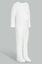 Load image into Gallery viewer, Redtag-White-Embelished-Sleepsuit-Sleepsuits-Baby-0 to 12 Months