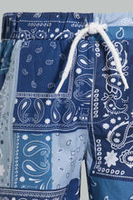 Load image into Gallery viewer, Redtag-Blue-Check-And-Pasley-Printed-Shirt-And-Short-Set-Sets-Infant-Boys-3 to 24 Months