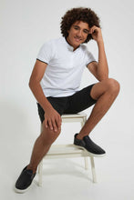 تنزيل الصورة على معرض الصور، Redtag-White-Plain-Mandarin-Polo-Plain-Senior-Boys-9 to 14 Years