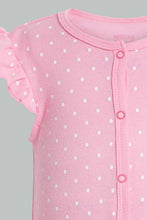 Load image into Gallery viewer, Redtag-Pink-Melange-And-Heart-Print-Frill-2-Piece-Pack-Romper-Rompers-Baby-0 to 12 Months
