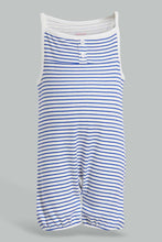 Load image into Gallery viewer, Redtag-Red-And-Blue-Stripe-Print-Frill--2-Piece-Pack-Romper-Rompers-Baby-0 to 12 Months