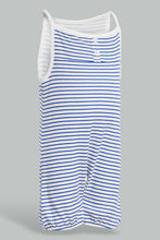 Load image into Gallery viewer, Redtag-Red-And-Blue-Stripe-Print-Frill--2-Piece-Pack-Romper-Rompers-Baby-0 to 12 Months