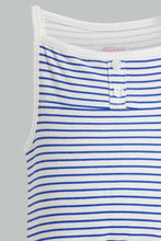 Load image into Gallery viewer, Redtag-Red-And-Blue-Stripe-Print-Frill--2-Piece-Pack-Romper-Rompers-Baby-0 to 12 Months