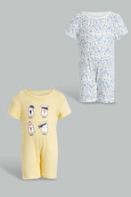 Load image into Gallery viewer, Redtag-Yellow-And-Blue-Sailor---2-Piece-Pack-Romper-Rompers-Baby-0 to 12 Months