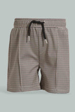 Load image into Gallery viewer, Redtag-Brown-Checked-Top-And-Bottom-Short-Set-Sets-Infant-Boys-3 to 24 Months