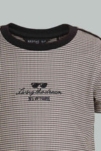 Load image into Gallery viewer, Redtag-Brown-Checked-Top-And-Bottom-Short-Set-Sets-Infant-Boys-3 to 24 Months