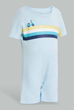 تنزيل الصورة على معرض الصور، Redtag-Blue-And-White-Scooter--2-Piece-Pack-Romper-Rompers-Baby-0 to 12 Months