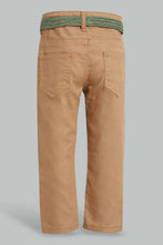 Load image into Gallery viewer, Redtag-Beige-Color-Denim-Pant-With-Belt-Jeans-Slim-Fit-Infant-Boys-3 to 24 Months