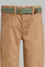 Load image into Gallery viewer, Redtag-Beige-Color-Denim-Pant-With-Belt-Jeans-Slim-Fit-Infant-Boys-3 to 24 Months