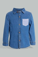 تنزيل الصورة على معرض الصور، Redtag-Blue-Short-Sleeve-Bow-Shirt-Casual-Shirts-Infant-Boys-3 to 24 Months