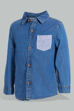 تنزيل الصورة على معرض الصور، Redtag-Blue-Short-Sleeve-Bow-Shirt-Casual-Shirts-Infant-Boys-3 to 24 Months