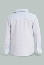 Load image into Gallery viewer, Redtag-White-Printed-Long-Sleeve-Shirt-With-Tipping-Tape-Collar-Casual-Shirts-Infant-Boys-3 to 24 Months