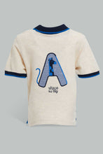 تنزيل الصورة على معرض الصور، Redtag-Beige-Pique-Polo-With-Patch-On-Back-Plain-Infant-Boys-3 to 24 Months