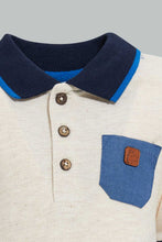 تنزيل الصورة على معرض الصور، Redtag-Beige-Pique-Polo-With-Patch-On-Back-Plain-Infant-Boys-3 to 24 Months