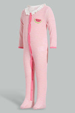 Load image into Gallery viewer, Redtag-White-And-Red-Water-Melon-2-Piece-Pack-Sleep-Suit-Rompers-Baby-0 to 12 Months