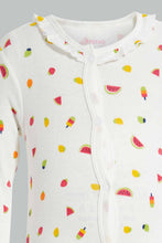 Load image into Gallery viewer, Redtag-White-And-Red-Water-Melon-2-Piece-Pack-Sleep-Suit-Rompers-Baby-0 to 12 Months