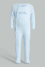 Load image into Gallery viewer, Redtag-Blue-Snail-2-Piece-Pack-Sleep-Suit-Rompers-Baby-0 to 12 Months