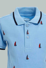 Load image into Gallery viewer, Redtag-Pink-Pique-Polo-With-Navy-Bottom-Set-Sets-Infant-Boys-3 to 24 Months