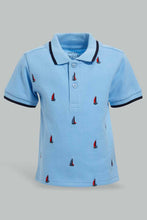 Load image into Gallery viewer, Redtag-Pink-Pique-Polo-With-Navy-Bottom-Set-Sets-Infant-Boys-3 to 24 Months