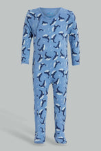 Load image into Gallery viewer, Redtag-Red-And-Blue-Whale-2-Piece-Pack-Sleep-Suit-Rompers-Baby-0 to 12 Months