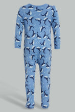 Load image into Gallery viewer, Redtag-Red-And-Blue-Whale-2-Piece-Pack-Sleep-Suit-Rompers-Baby-0 to 12 Months
