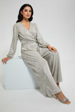 Load image into Gallery viewer, Redtag-Gold-Foil-Coasted-Plisse-Trouser-Trousers-Women's-