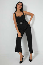 تنزيل الصورة على معرض الصور، Redtag-Black-Buckle-Detail-Jumpsuit-Dresses-Women's-