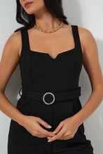 تنزيل الصورة على معرض الصور، Redtag-Black-Buckle-Detail-Jumpsuit-Dresses-Women's-