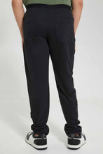 تنزيل الصورة على معرض الصور، Redtag-Black-Stretch-Pant-Pants-Jogger-Fit-Senior-Boys-9 to 14 Years